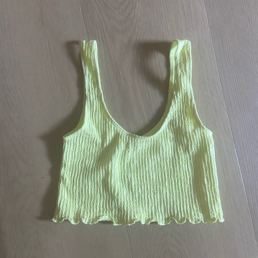 Ardene Lime Green Textured Crop Top